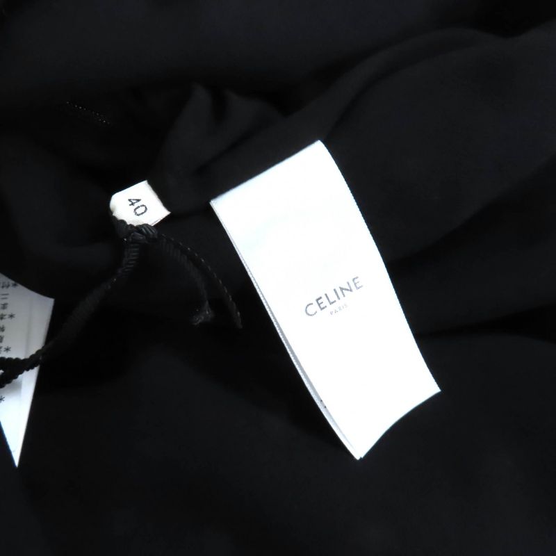 Celine 2r68g865c Triomphe Viscose Sable Workwear Dress Black 40 Women