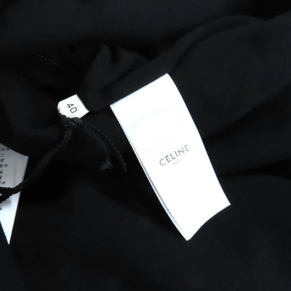 Celine 2r68g865c Triomphe Viscose Sable Workwear Dress Black 40 Women