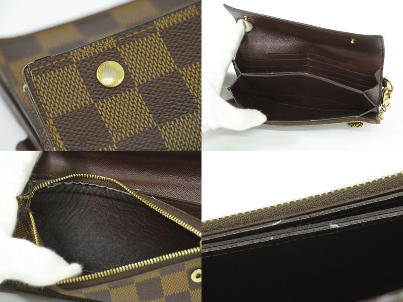 Authentic Louis Vuitton LV Portefeuille Accordeion Damier Ebène Long Wallet