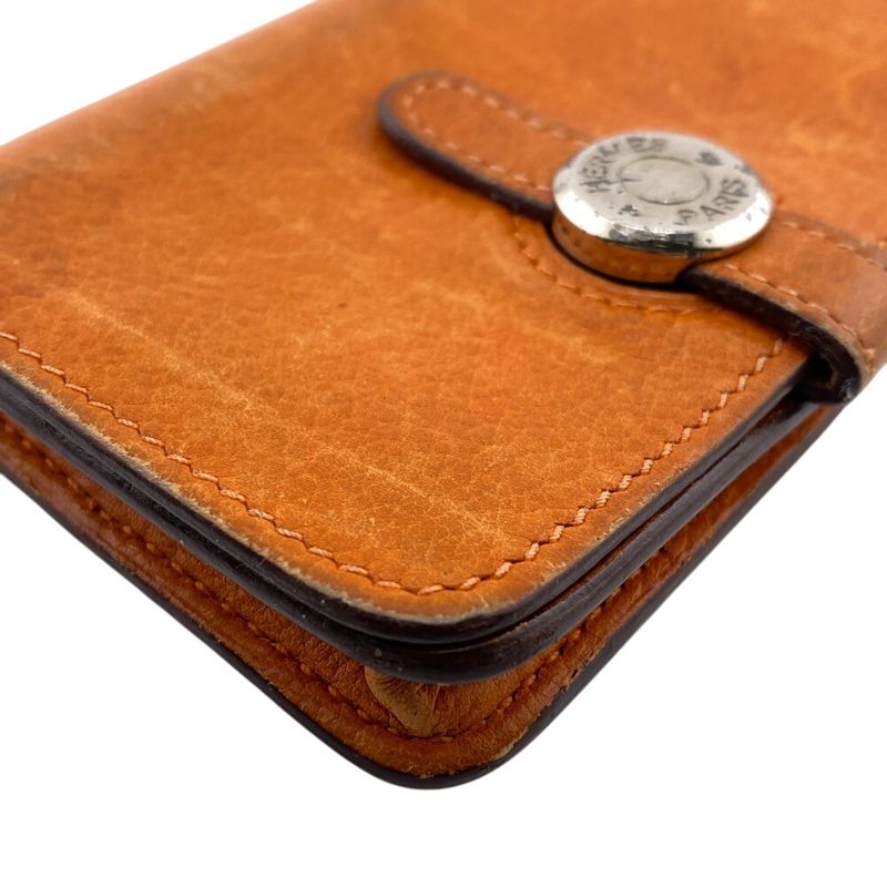 Hermes Dogon Card Case Wallet Brand Orange Unisex