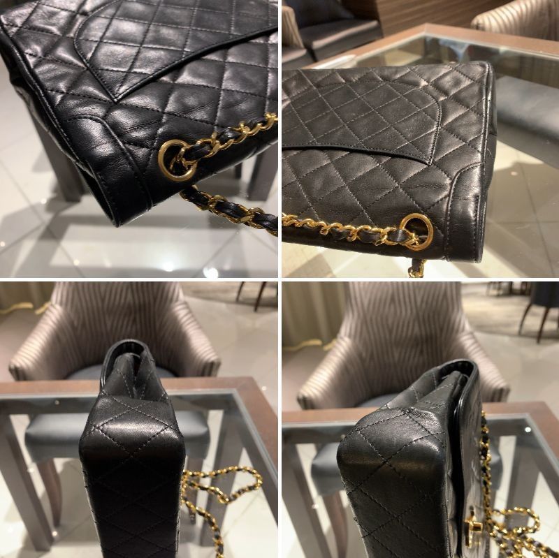 ◎ Authentic Chanel Paris Limited Matelasse Shoulder Bag Chain Black Gold