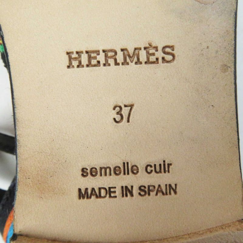 Hermes Leather With Serie Plate Ankle Strap Espadrilles/canvas Leather Slip-on