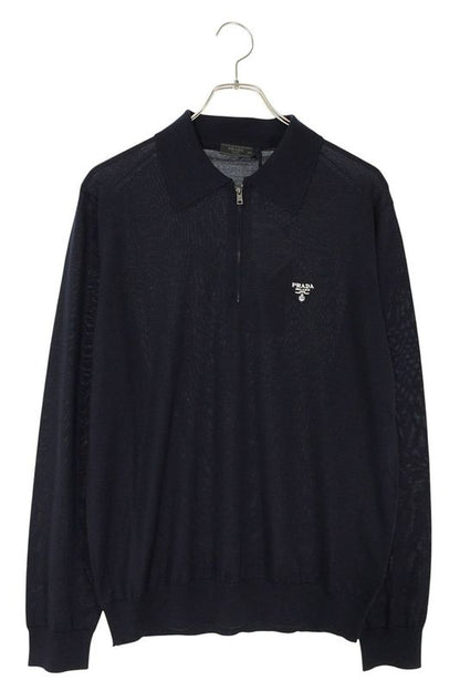 Prada Umb815 Superfine Wool Long Sleeve Cut And Sewn Men's 48