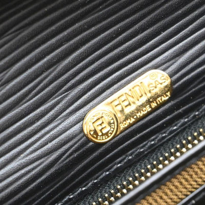 Fendi Long Wallet Logo Black Gold 64ka736