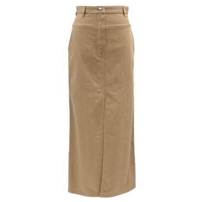 Hermes Skirt Long Skirt Cotton Beige #34 Silver Hardware Light Brown Serie