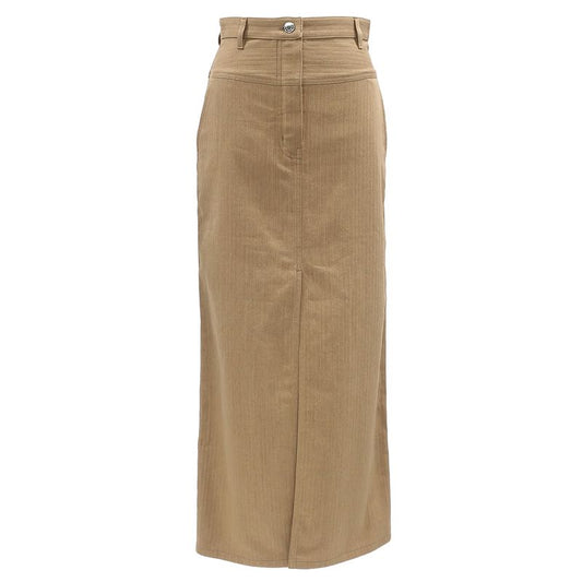 Hermes Skirt Long Skirt Cotton Beige #34 Silver Hardware Light Brown Serie