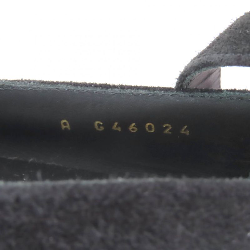 CHANEL 24K G46024 Coco Mark Mary Jane Patent Leather Use Ankle Strap Suede