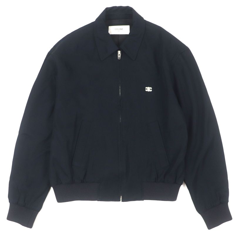 Celine 2w47b585x Now In Triomphe Embroidered Zip-up Blouson Jacket