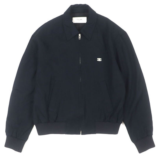 Celine 2w47b585x Now In Triomphe Embroidered Zip-up Blouson Jacket