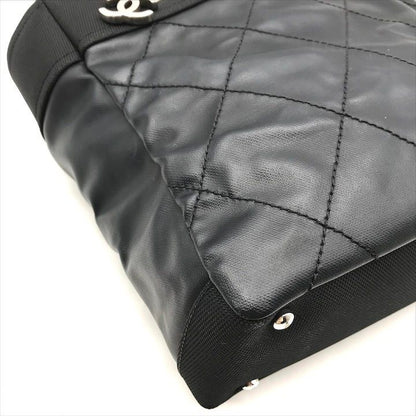 Chanel CC Logo Paris Biarritz PM Hand Bag Black Jacket