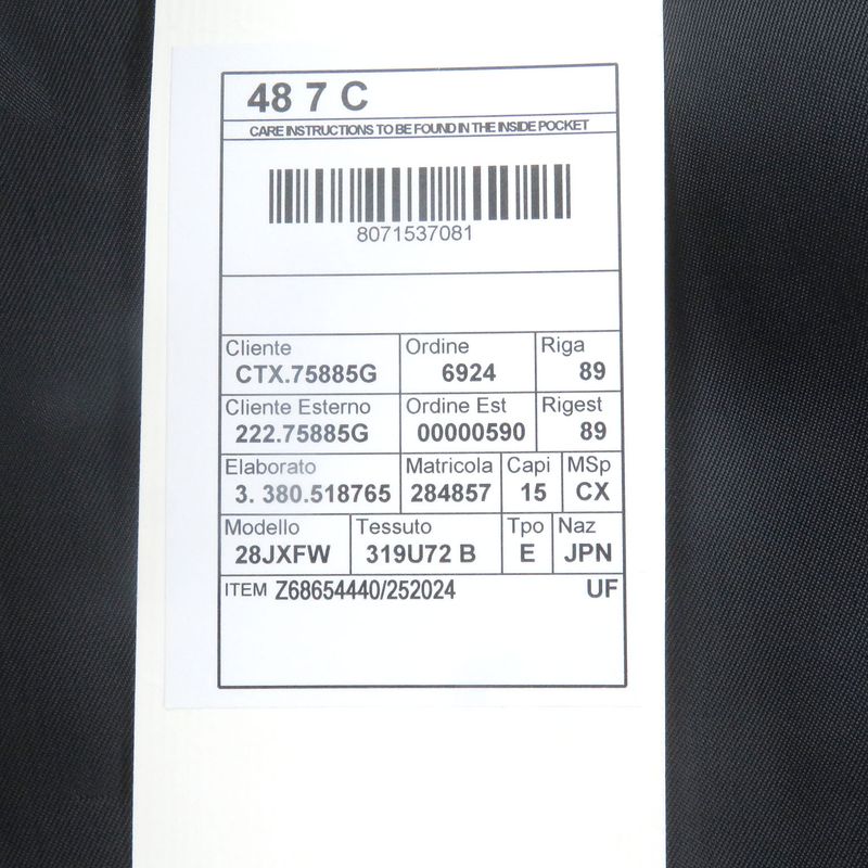 Gucci 252024 None Fabric 100% Wool Single Blazer Tailored Jacket Navy 48 Made