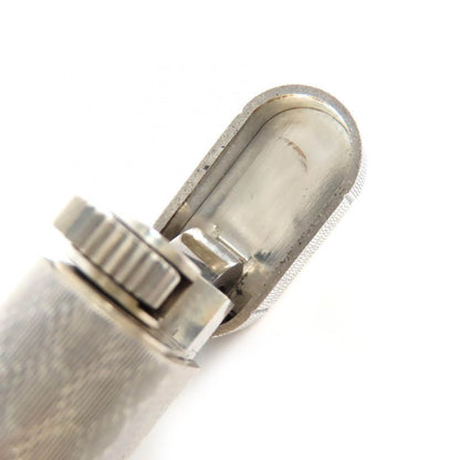 Cartier Checkered Pattern Oval Roller Type Gas Lighter Smoking