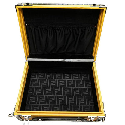 Fendi Logo Trunk Case Shoulder Bag 2WAY 7vv134 Yellow Black Leather Enamel