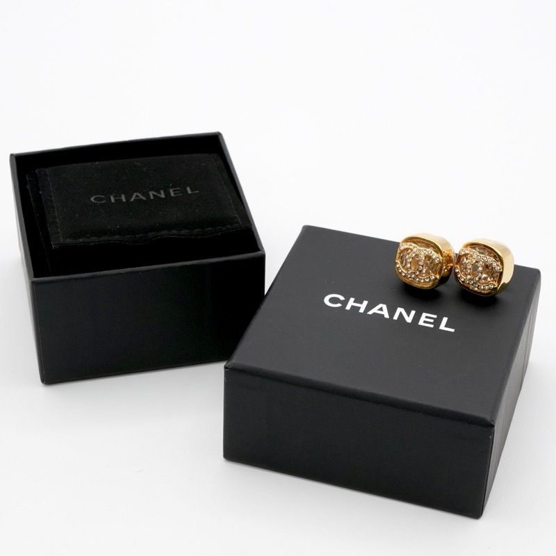 Chanel Earrings Earring Gold Coco Mark Square