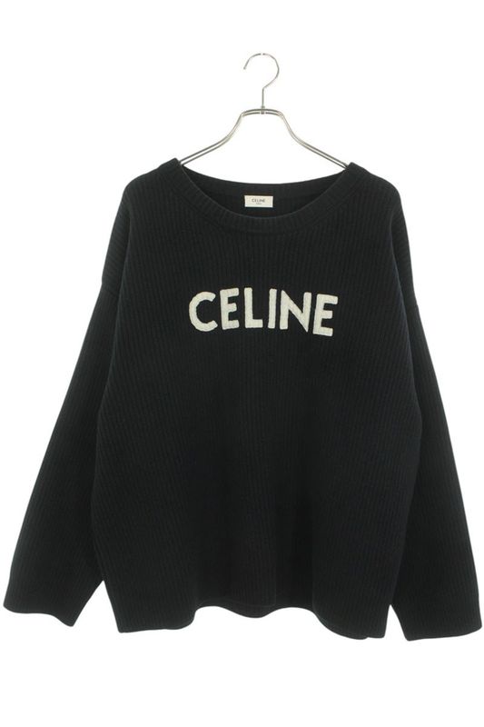 Celine 2a19r423p Logo Patch Oversized Knit Men's XL