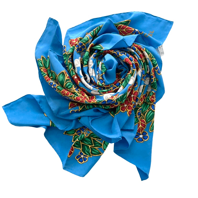 Chanel Large Scarf Silk Jewelry Pattern Multicolor