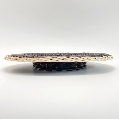 Fendi Ff Logo Underplate Tableware Collection Dark Brown Rattan/leather Box