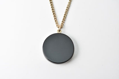 Chanel Necklace Pendant Coco Mark CC Rhinestone Gold Black