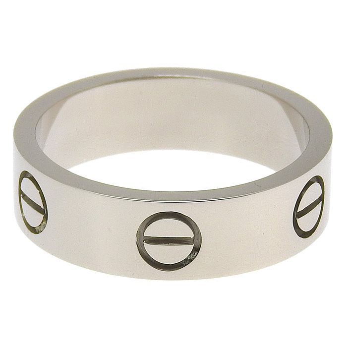 Cartier Love Ring Classic Model 18K White Gold 750 White Gold #55 Equivalent To