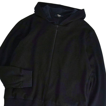 Fendi Sweatshirt Hoodie Zip Up Zucca Pattern FF