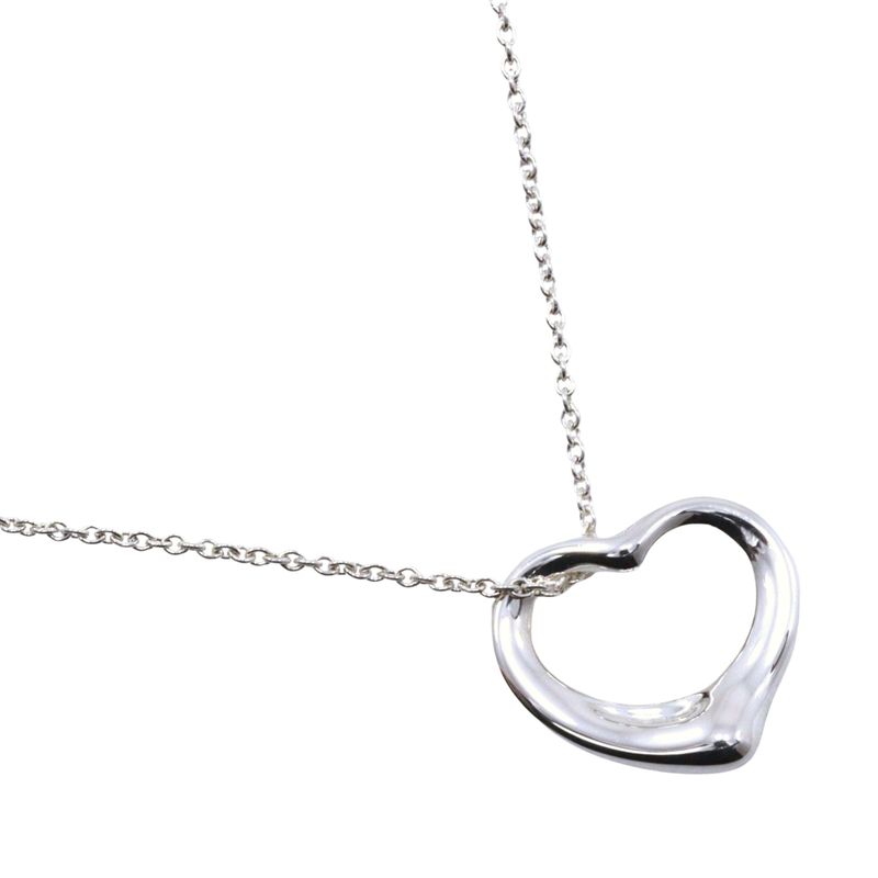Tiffany & Co Open Heart Elsa Peretti 925 Silver Ladies 2.7g Necklace