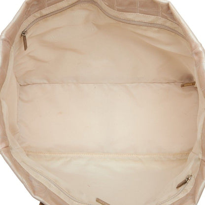 Chanel New Travel Line Beige Pink Nylon Leather Women's Chanel