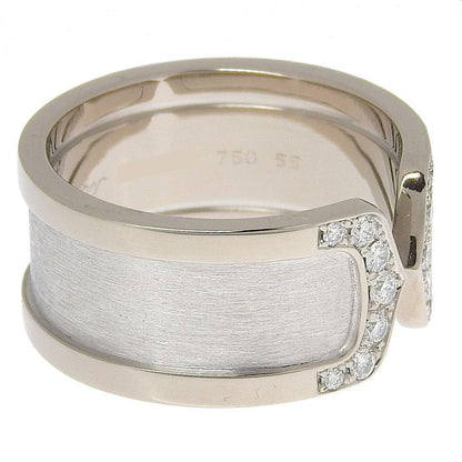 Cartier C2 Diamond Ring 18K White Gold 750 White Gold Diamond #55 Size 15