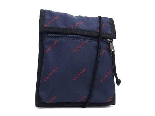 Balenciaga 532298 Explorer Nylon Pouch Crossbody Shoulder Bag Navy
