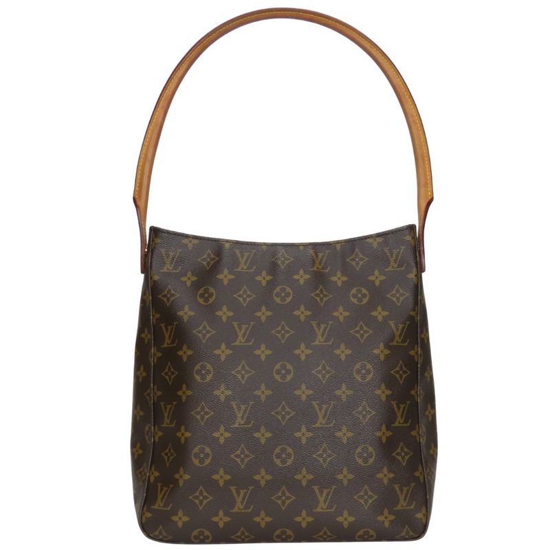 Louis Vuitton Shoulder Bag Looping GM M51145 Monogram Nubuck Brown Shoulder