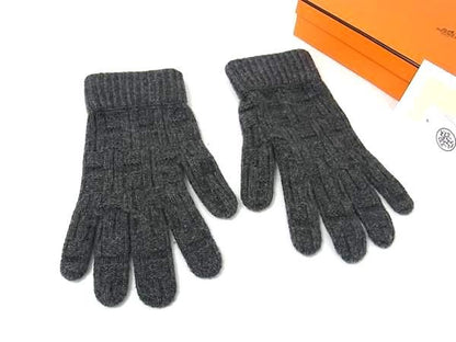 Hermes Flecance 100% Cashmere Gloves Gloves Winter Wear Size S Men's