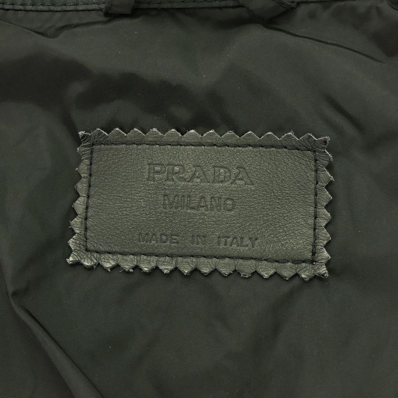 Prada Zip-Up Nylon Jacket with Wool Liner Blouson Black S