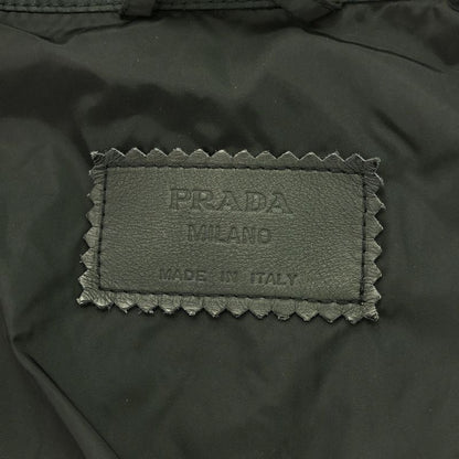 Prada Zip-Up Nylon Jacket with Wool Liner Blouson Black S