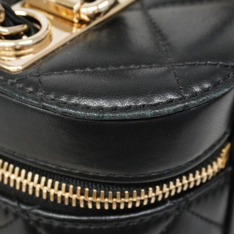 Chanel Vanity Bag Matelasse Lambskin Black Chien Pan Gold Hardware 2way Bag