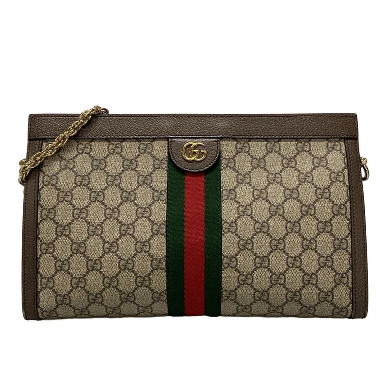 Gucci Shoulder Bag Ophidia/gg Supreme 503876 Beige Dark Brown Green And Red