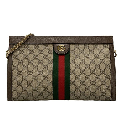 Gucci Shoulder Bag Ophidia/gg Supreme 503876 Beige Dark Brown Green And Red