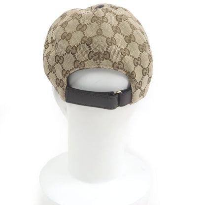 Gucci 200035 GG Canvas Webline Baseball Cap Hat Beige Xs/56cm (22.05in) Made In