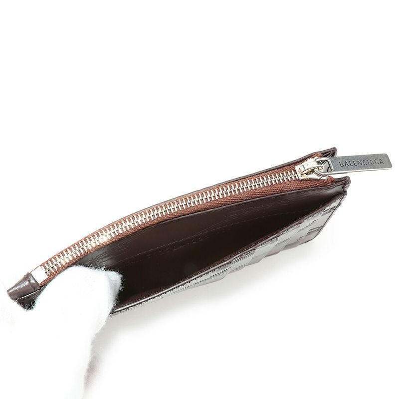 Balenciaga Card Case Signature Brown