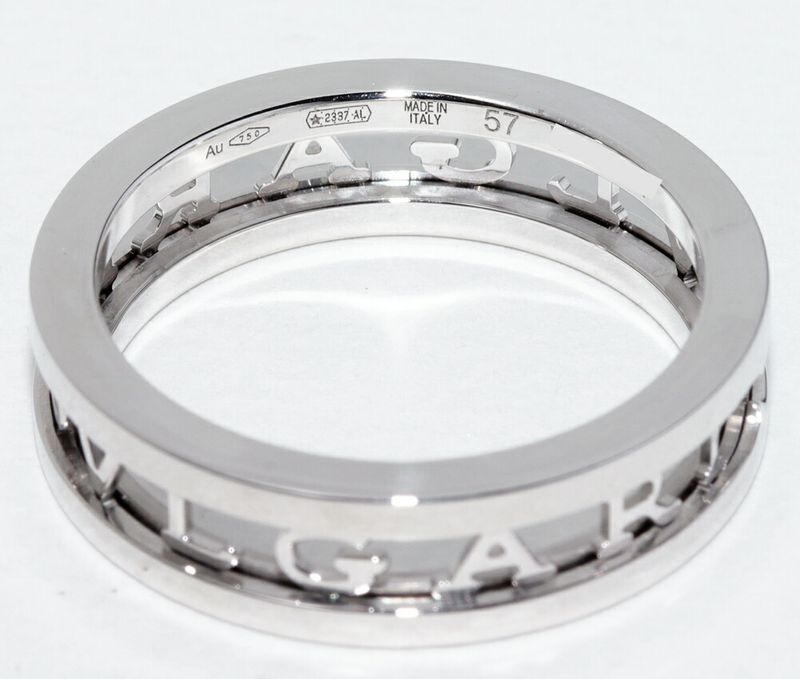 Bulgari Ring 18K White Gold Bzero1 Openwork Logo Spiral Ring An859738 359361