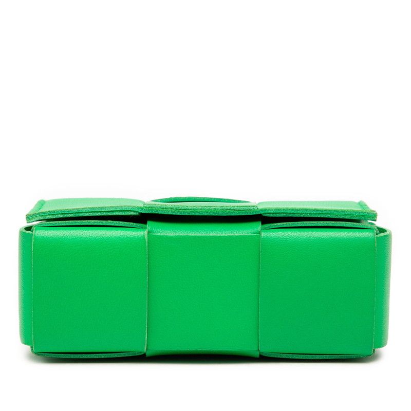 Bottega Veneta Maxi Intrecciato Cassette Green Leather Women's Bottega Veneta