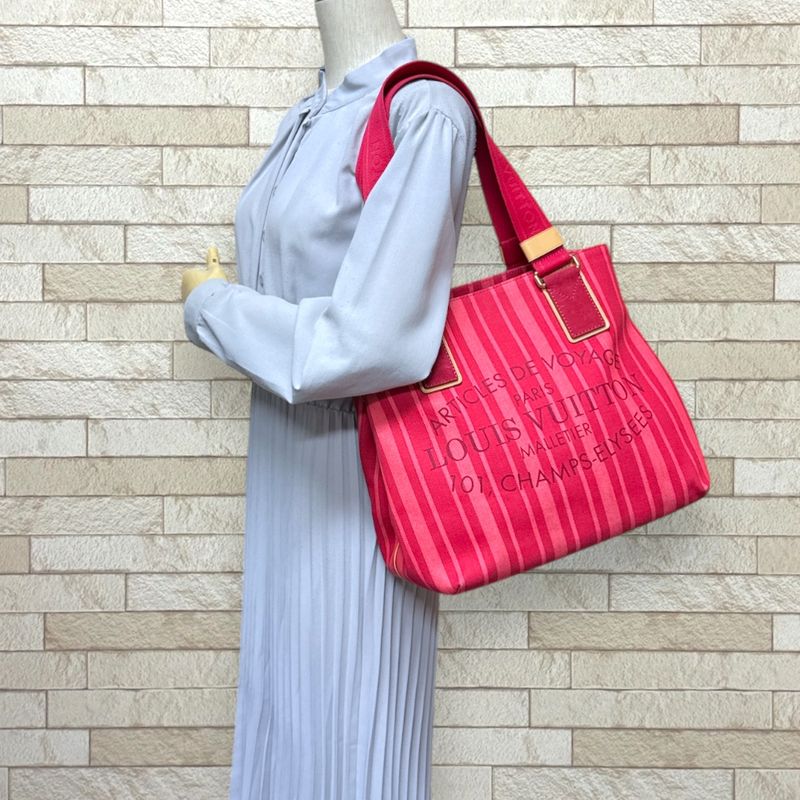 Louis Vuitton Plan Soleil Cabas PM Tote Bag Canvas M94146 Pink Ladies Louis