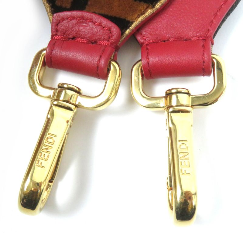 Fendi Mini Strap You Velour FF Logo Zucca Pattern Leather Use Shoulder Strap