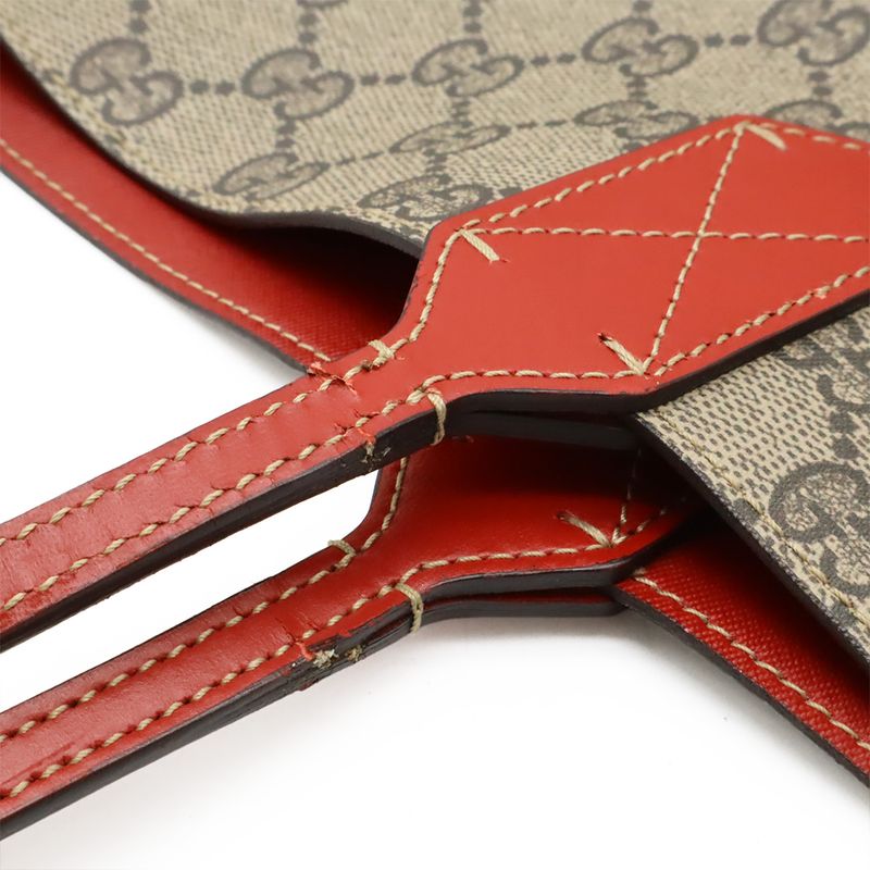 Gucci GG Supreme Reversible Tote Bag Shoulder Tote Semi Shoulder PVC Leather