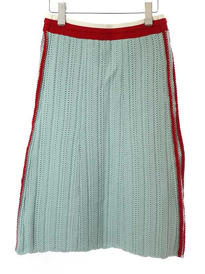 Gucci×adidas 3-Line Logo Low Gauge Knit Skirt Blue XS