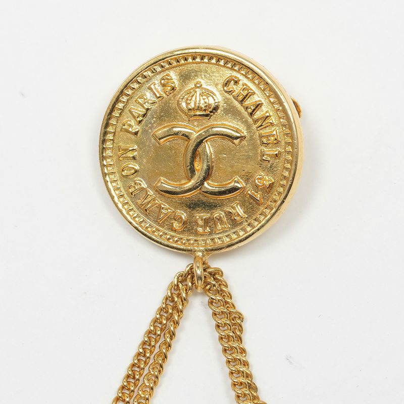 Chanel Bag Motif Matelasse Coco Mark Gold Plated Ladies 19g Brooch