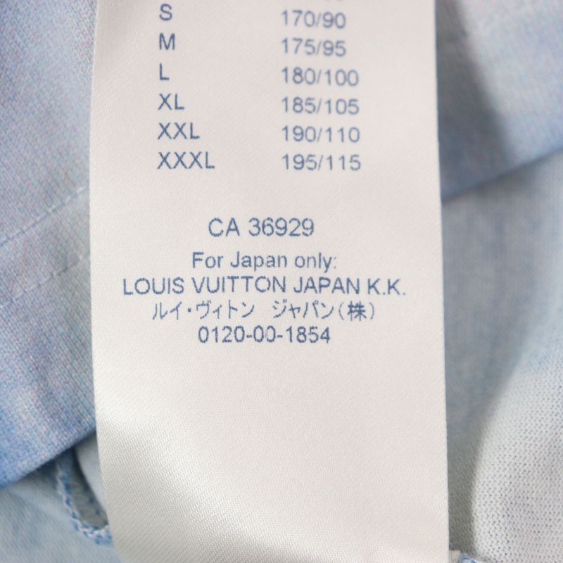 Louis Vuitton 20AW 100% Cotton Cloud Print Crew Neck LV Logo Short Sleeve Blue