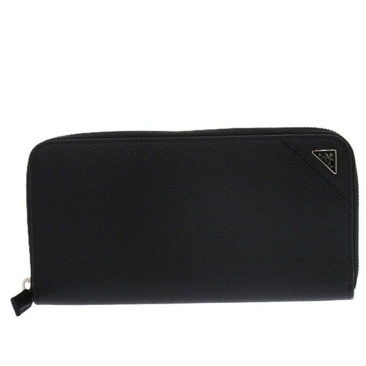 Prada Soft Calf Triangle 2ml317 Leather Black 0781 Black Long Wallet Prada