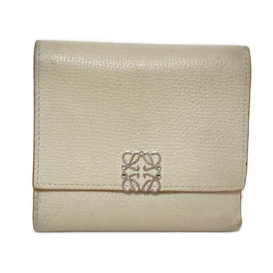Loewe Trifold Wallet - Grey Beige Leather