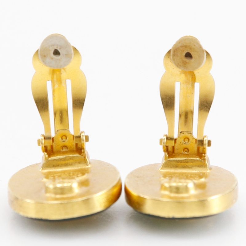 Chanel Coco Mark Vintage Gold Plated Green Gold Ladies 18.72g Earrings