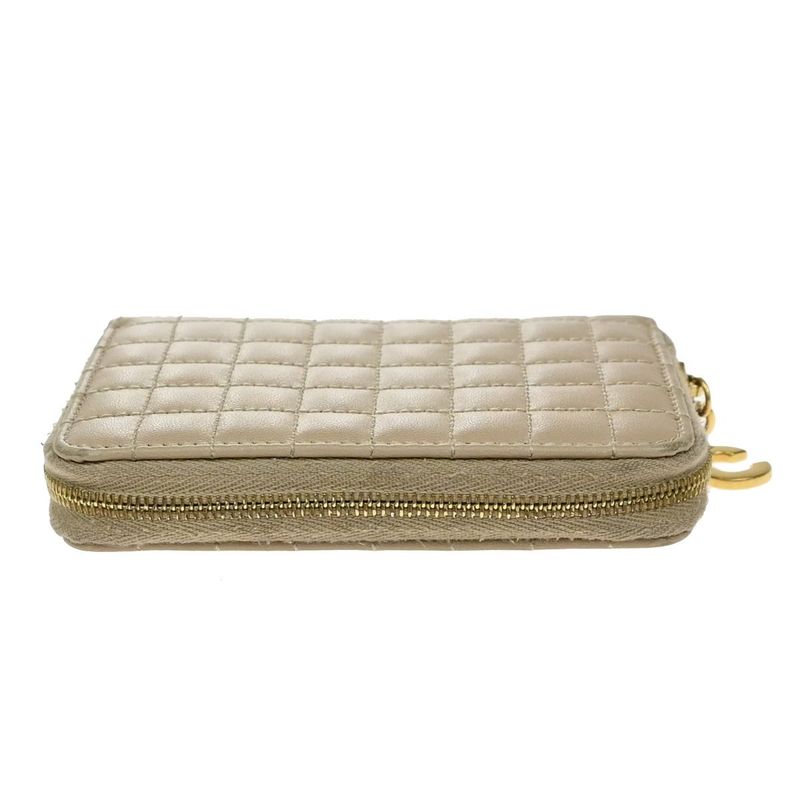 Celine Coin Case Coin Purse Compact Zip Beige 02ka960