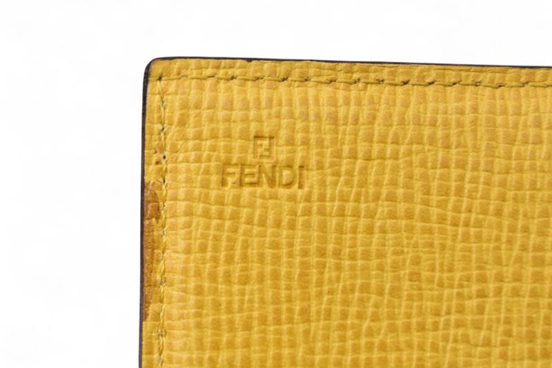 Fendi Wallet Fendi Long Wallet 8m0000 Zucca Pattern Brown Yellow